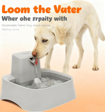 2-Gallon Pet Water Fountain with Customizable Stream for Dogs