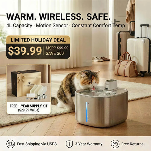 Smart Pet Fountain – Fresh & Healthy, 4L Capacity, 60% OFF + Free Replacement Filter
