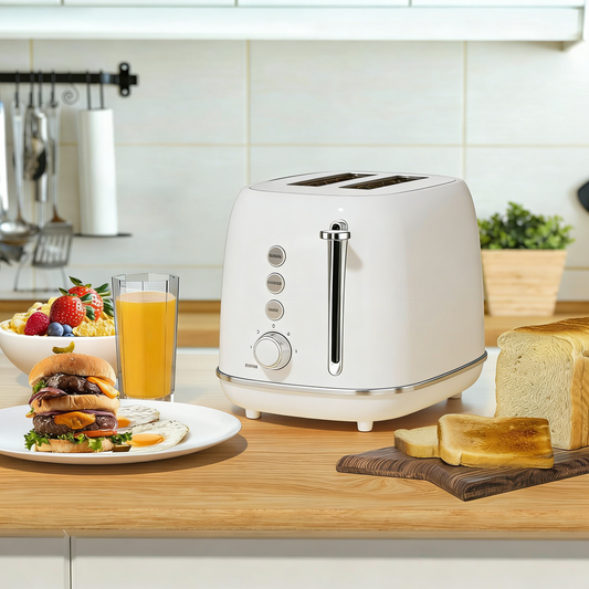 2-Slice Wide Slot Toaster, 6 Browning Levels, Removable Crumb Tray