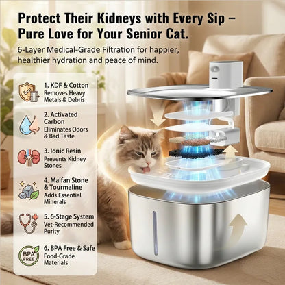 Smart Pet Fountain – Fresh & Healthy, 4L Capacity, 60% OFF + Free Replacement Filter