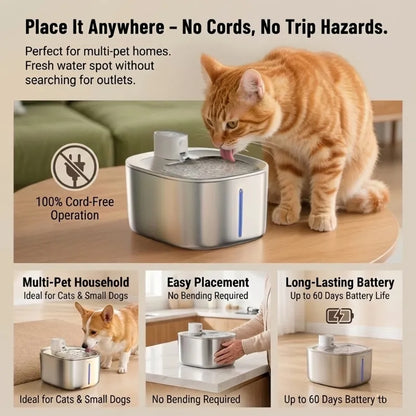 Smart Pet Fountain – Fresh & Healthy, 4L Capacity, 60% OFF + Free Replacement Filter