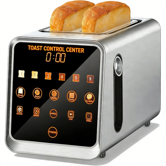 Smart TouchScreen Toaster, Single Slot with Timer, Defrost & Reheat