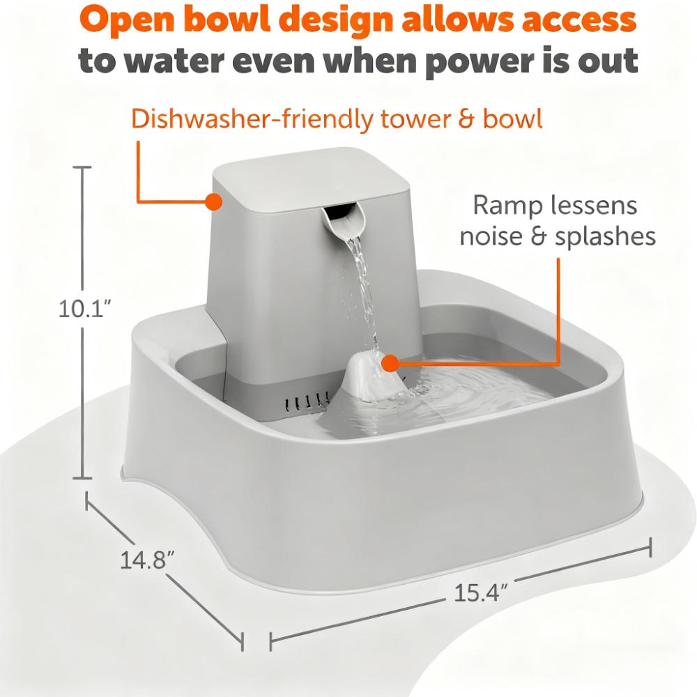 2-Gallon Pet Water Fountain with Customizable Stream for Dogs