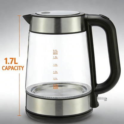 1.7L Glass Electric Kettle, Fast Boiling & Auto Shut-Off