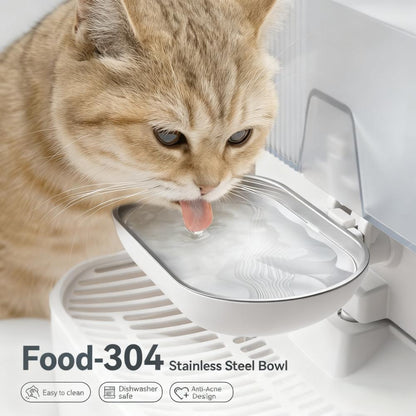 Cordless Rechargeable Pet Water Fountain with 304 Stainless Steel Bowl Description:
