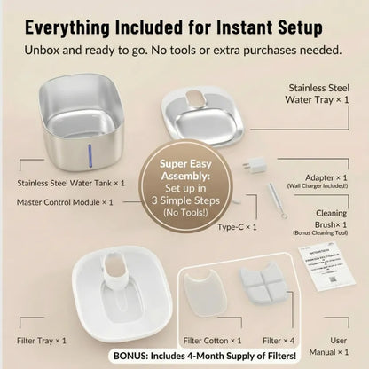 Smart Pet Fountain – Fresh & Healthy, 4L Capacity, 60% OFF + Free Replacement Filter