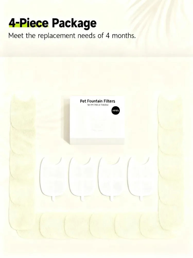 8-Pack 6-Layer Water Fountain Filters with Pre-Filter Sponges