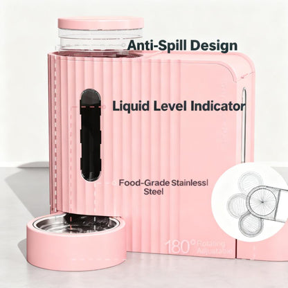 2-in-1 Pet Feeder and Water Dispenser with Gravity Auto Feeding