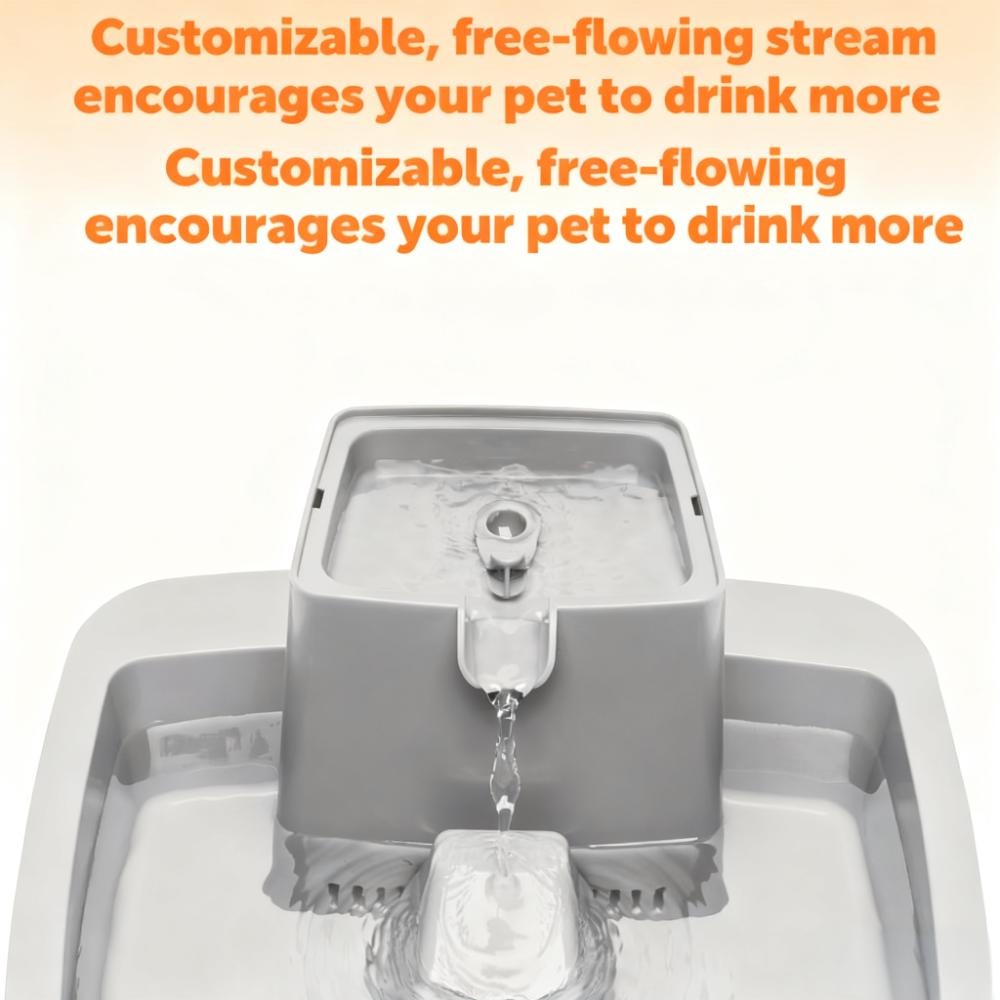 2-Gallon Pet Water Fountain with Customizable Stream for Dogs