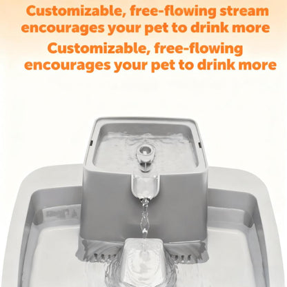 2-Gallon Pet Water Fountain with Customizable Stream for Dogs