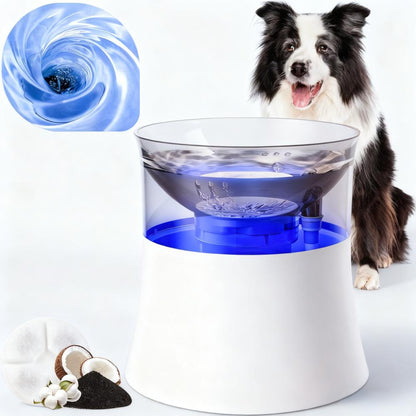 Large Dog Water Fountain with 4-Stage Filtration and Splash-Free Design